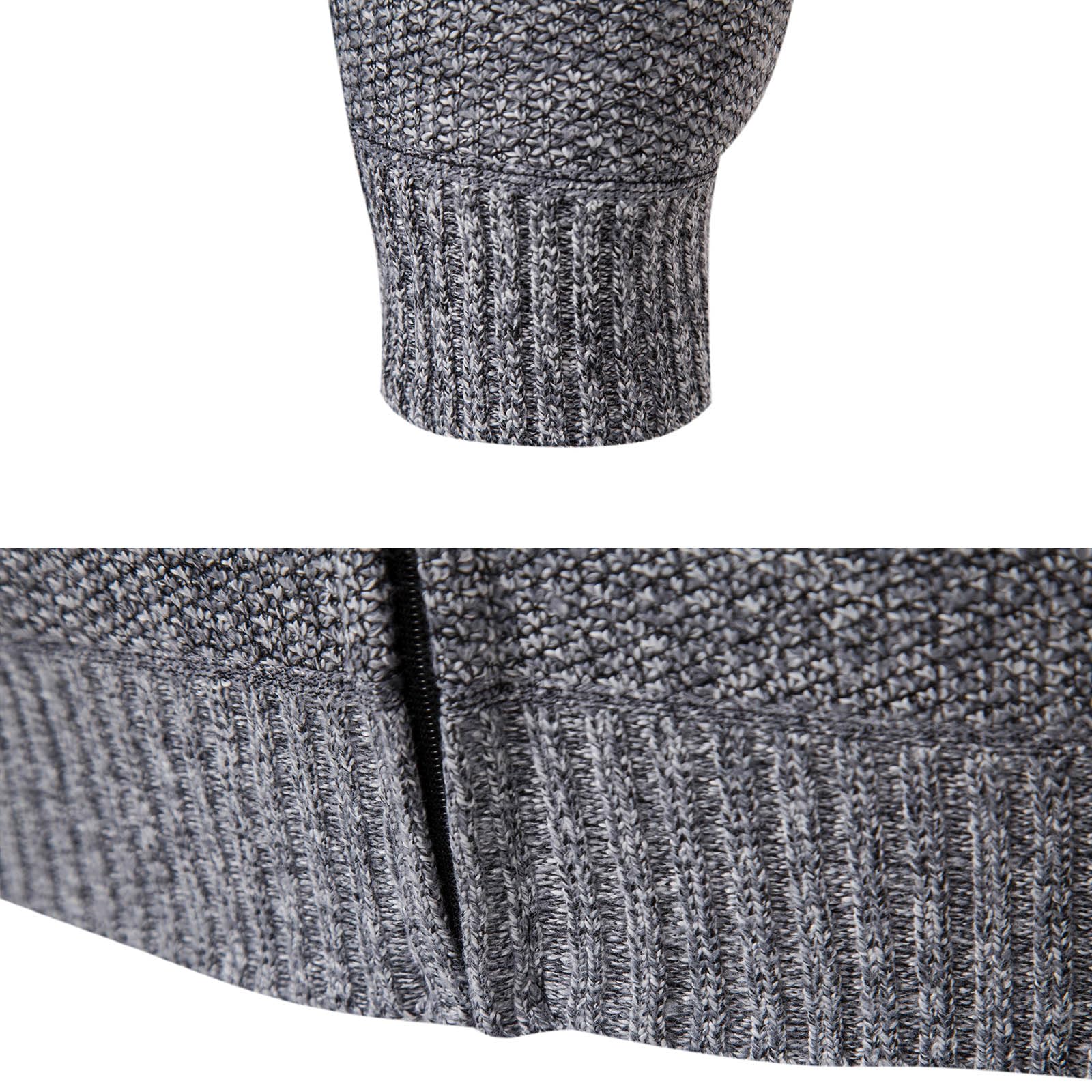 Mylldey Mens Hoodies Knit Sweater, Full Zip Fleece Lined Cardigan Sweaters Casual Regular Fit Knit Hooded Men Sweater Jacket(Blue, S)