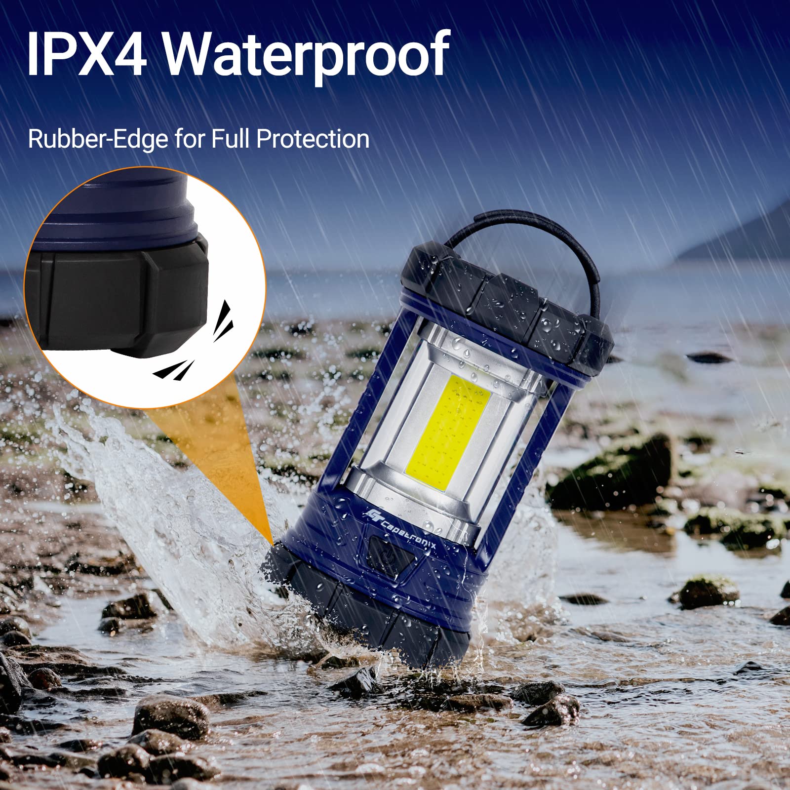 Camping Lantern, 3200LM LED Lanterns for Power Outages, 4600mAh Phone Charger & Rechargeable Lantern, 5 Light Modes Camping Lights & Lanterns for Hurricane/Emergency, CT CAPETRONIX Camping Accessories