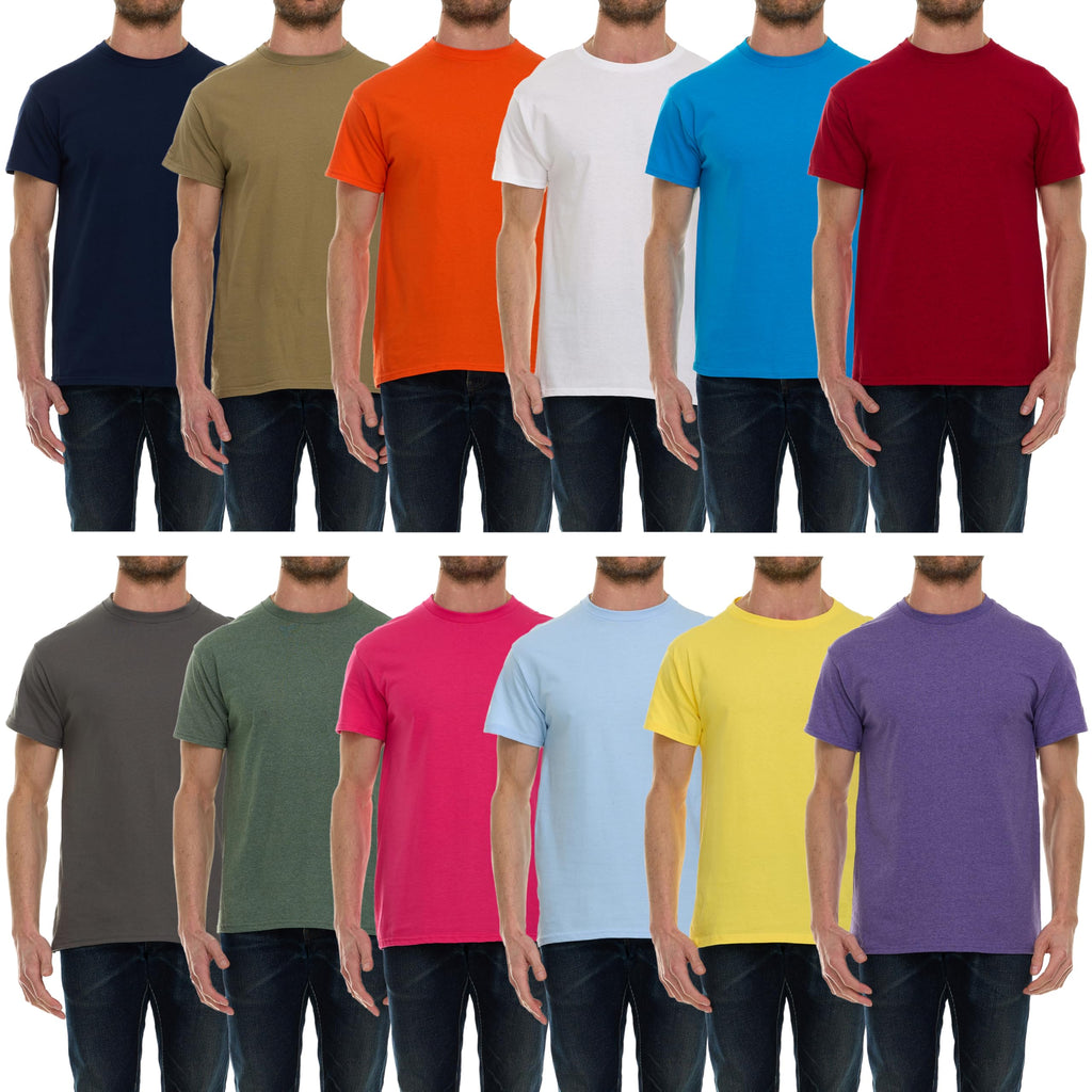 BILLIONHATS 12 Pack of Wholesale Bulk Men's Cotton T-Shirt Tees, Big & Tall Plus Size Short Sleeve Lightweight T-Shirts, Size 4X-Large