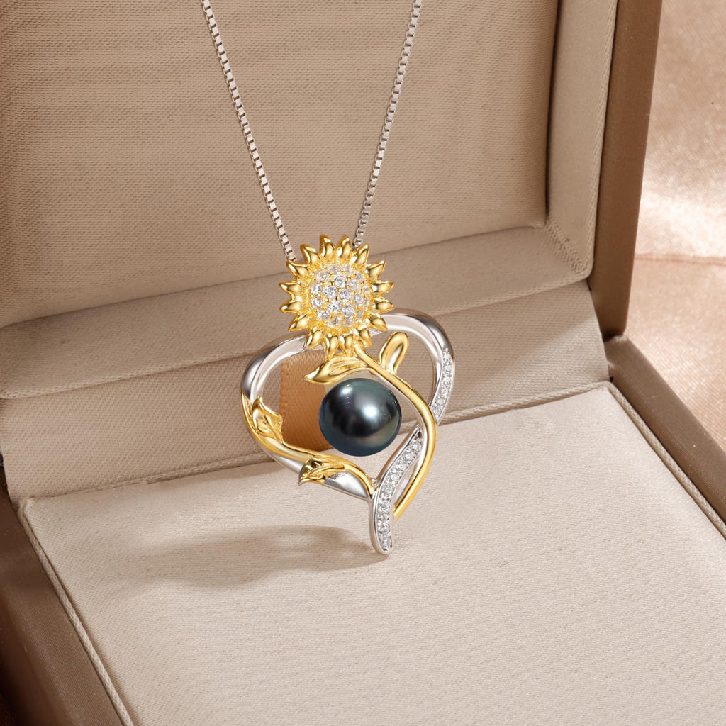 LEIDANY Anniversary Birthday Gifts for Wife Necklace for Women Jewelry Tahitian Black Pearl Necklace Valentine's Christmas Day Mothers Day Build Your Mom Wife Girlfriend Best Gifts for Women