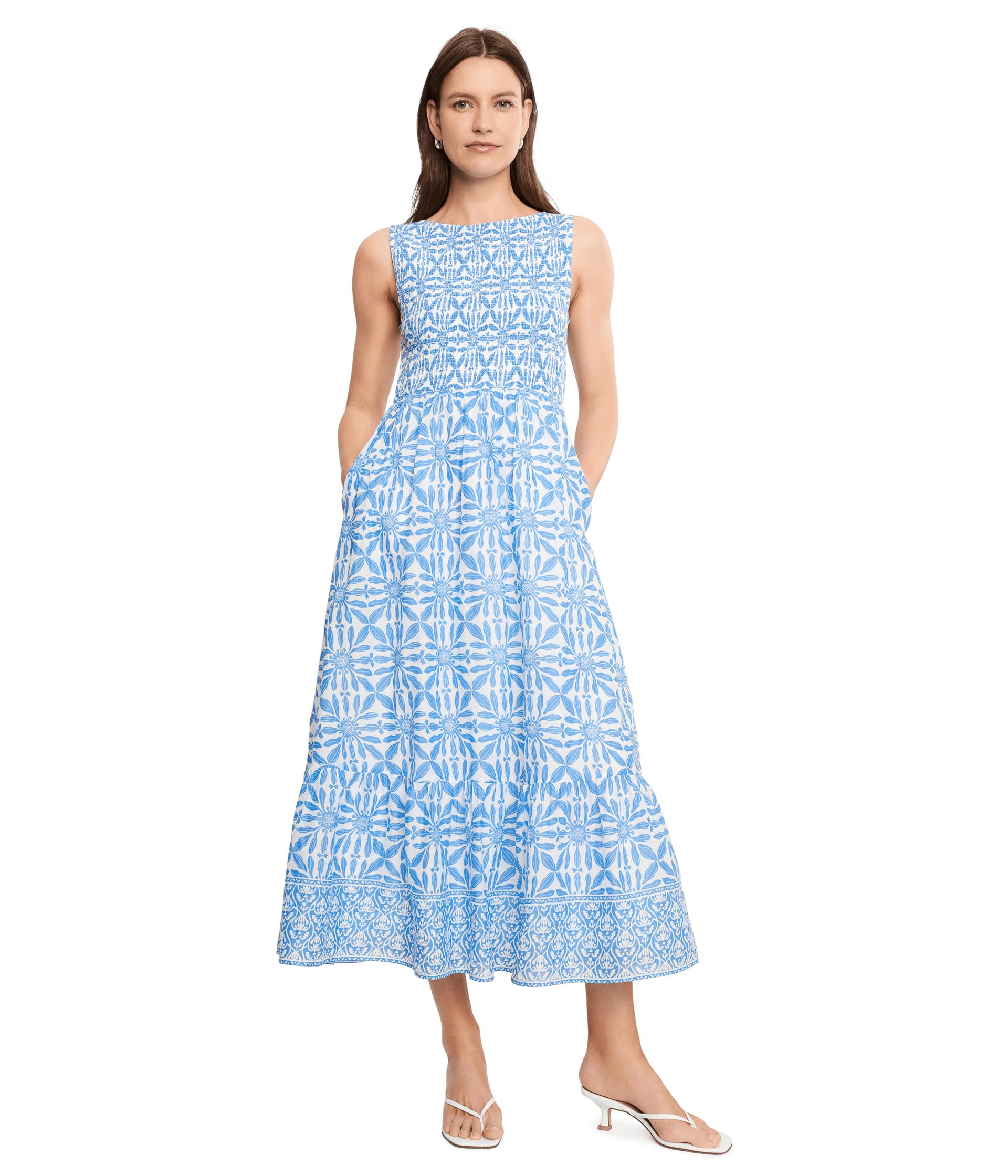 vineyard vines Ellen Maxi Dress, Haven Tile Blue, M