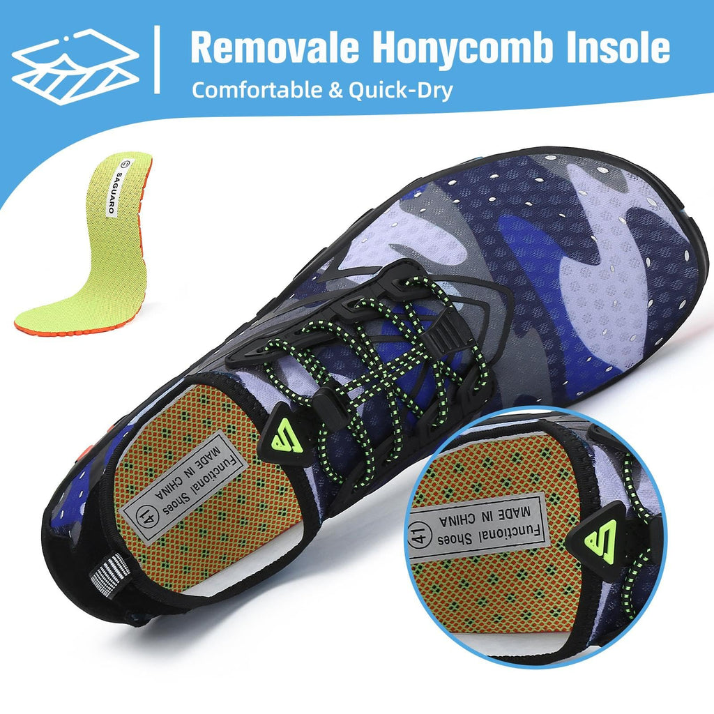 Mishansha Water Shoes for Women Men, Quick-Dry Barefoot Swim Shoes with Drainage Holes, Lightweight Aqua Shoe for Beach Pool River Boating Yoga Walking 11.5 Women/10 Men Maya Blue