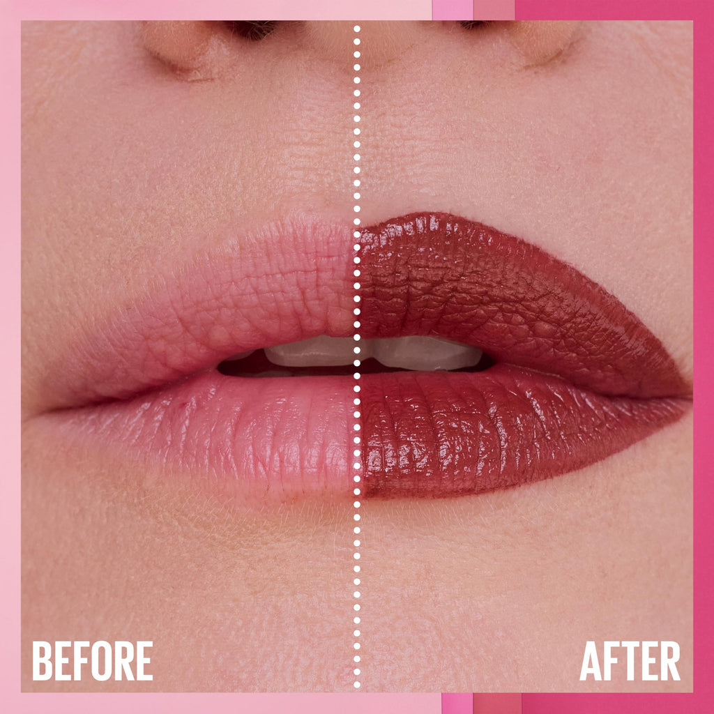 MAYBELLINE Serum Lipstick, Hydrating Lip Makeup with 8HRs of Lip Plumping Moisture with Hyaluronic Acid + Oil Blend, Wild Card (Midtone Red Matte)