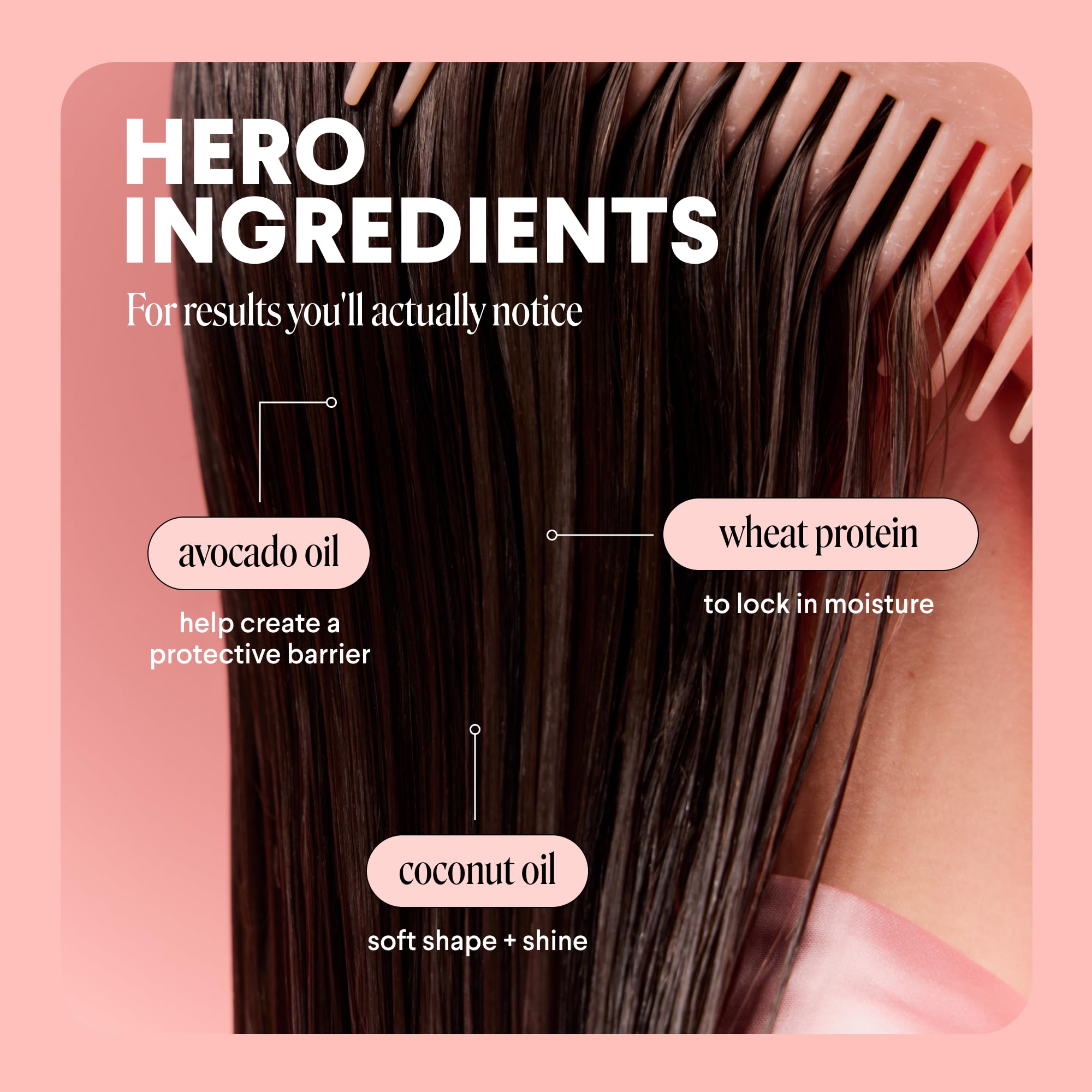 MONDAY HAIRCARE Smooth Shampoo + Conditioner Bathroom Set (2 Count) 27 oz Each For Frizzy, Coarse & Curly Hair Made with Coconut Oil, Shea Butter & Vitamin E 100% Recyclable Bottle Pink