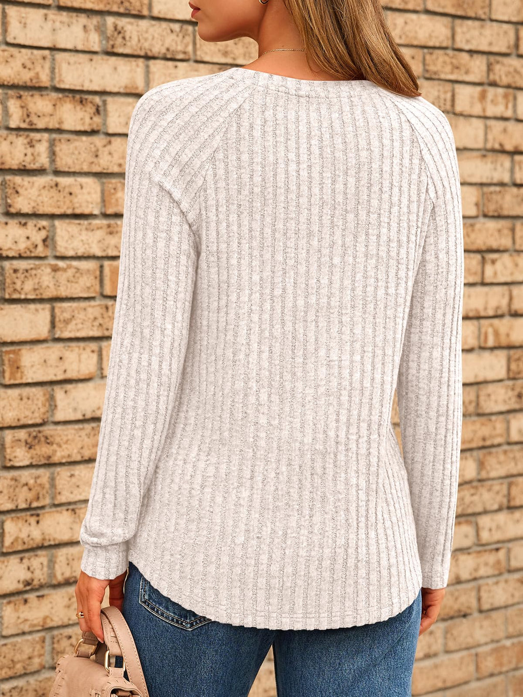 AUTOMET Womens Long Sleeve Tops Fall Fashion Casual Tunic Apricot S