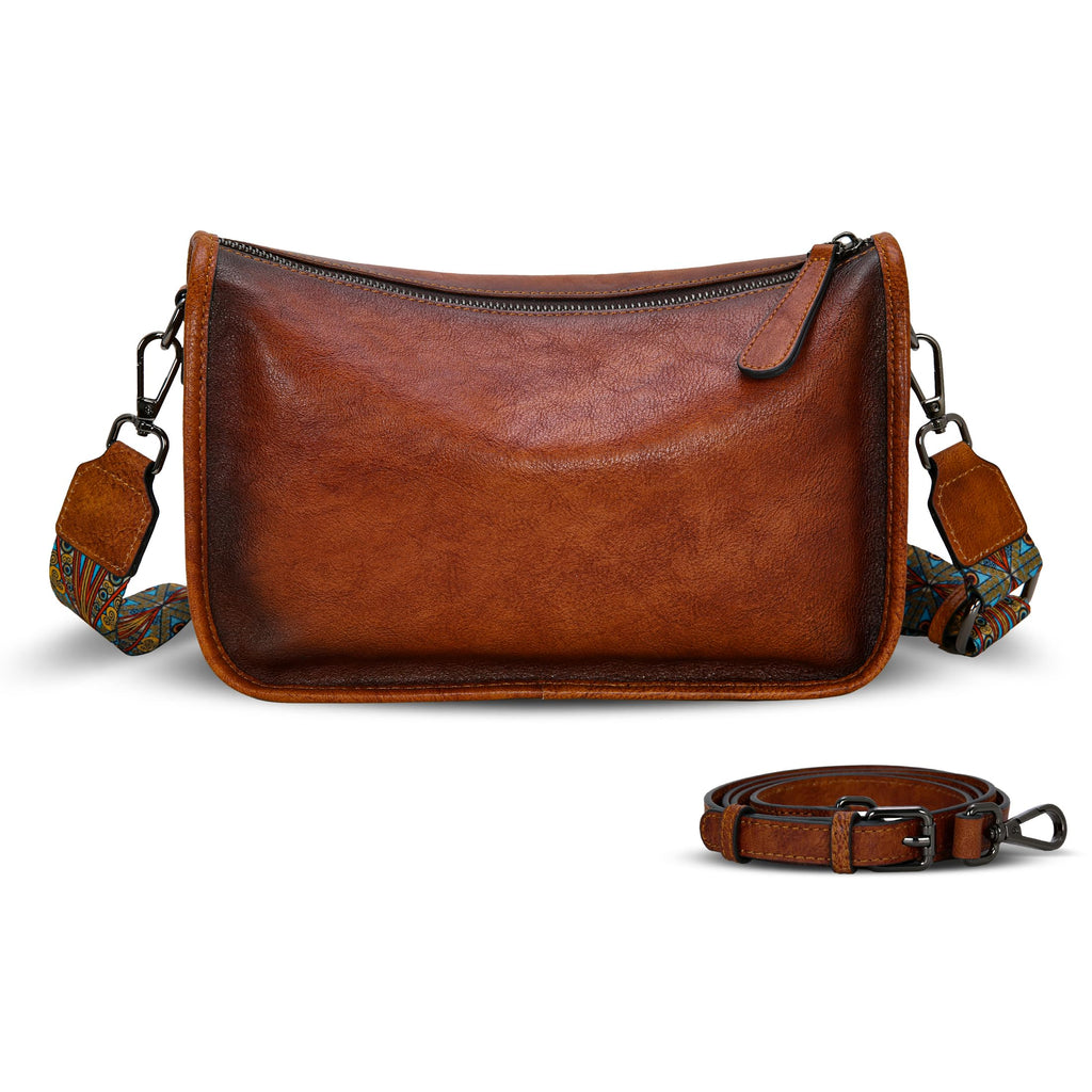 HESHE Leather Crossbody Purses for Women Small Shoulder Handbag Hobo Bags