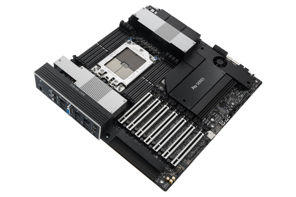 ASUS Pro WS WRX90E-SAGE SE EEB Workstation Motherboard, AMD Ryzen™ Threadripper™ PRO 7000 WX-Series, ECC R-DIMM DDR5, 32 Power-Stage,7xPCIe 5.0x16, PCIe 5.0 M.2, 10Gb & 2.5Gb LAN, Multi-GPU Support