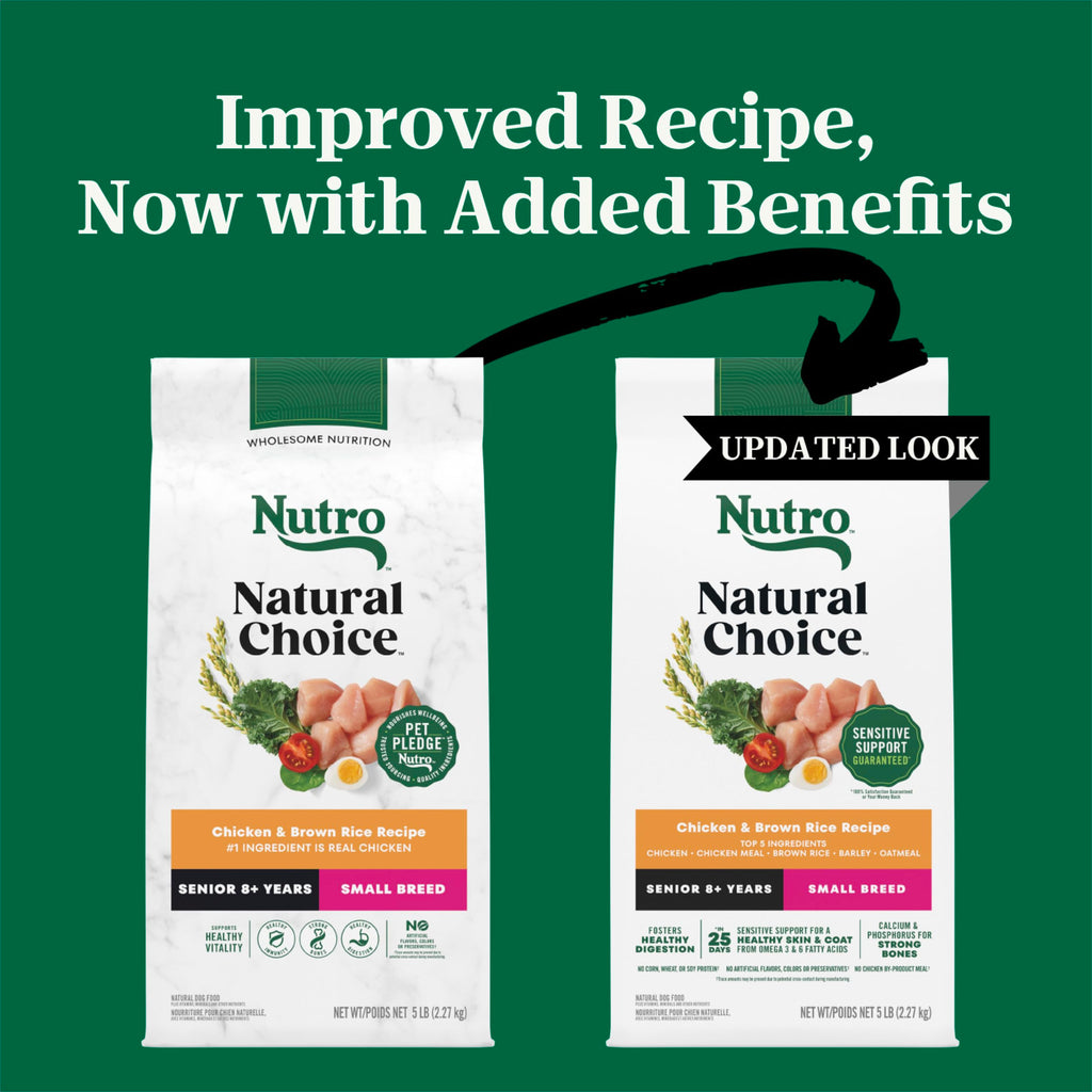 Nutro Natural Choice Small Breed Senior Dog Food Dry Chicken & Brown Rice Recipe, Dry Dog Food Small Breed, 5 lb. Bag