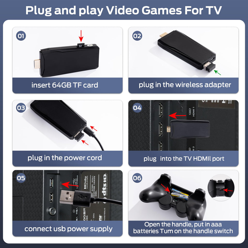 Retro Game Console, Wireless Retro Gaming Console, Plug & Play Video TV Game with 25100+ Built-in Games, 4K HD Output, and 2.4GHz Wireless Controller, 9 Classic Emulators(Black)