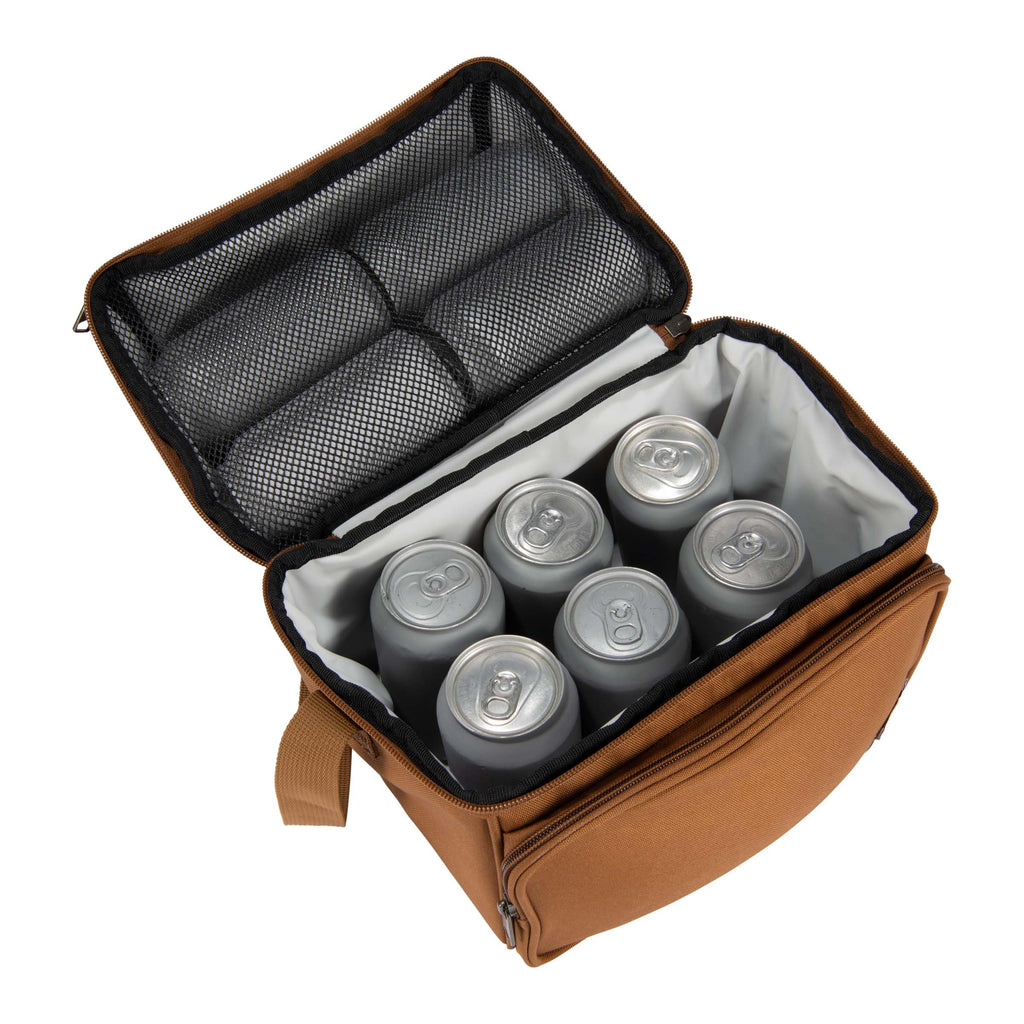 Carhartt Camping Cooler, Worksite Lunchbox, Soft Shell Lunch Bag for Construction Sites, Work and Everyday Use, Brown