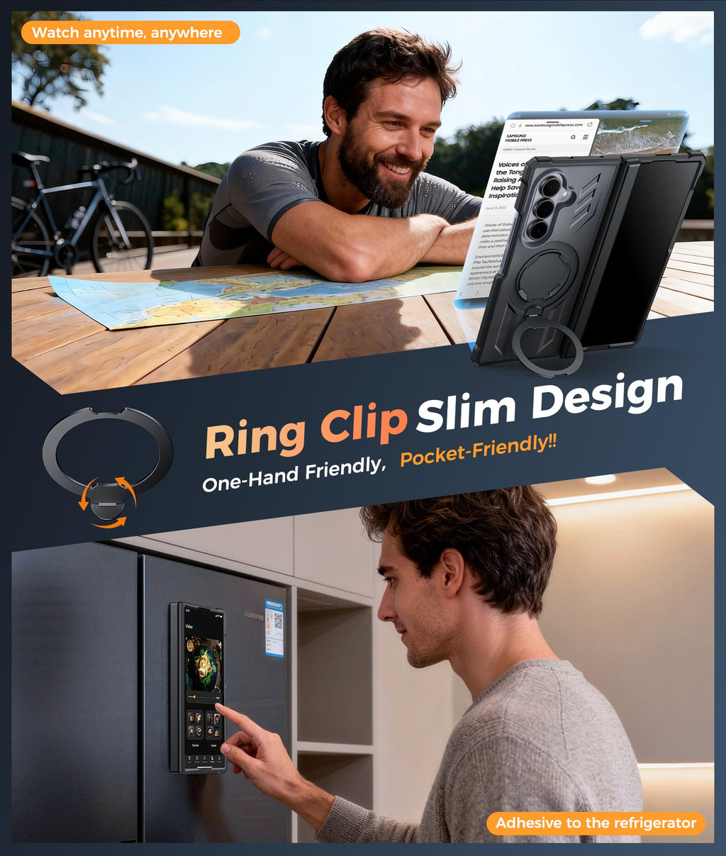 FNTCASE for Samsung Galaxy Z Fold 8 Ultra Case with 360 Magnetic Stand