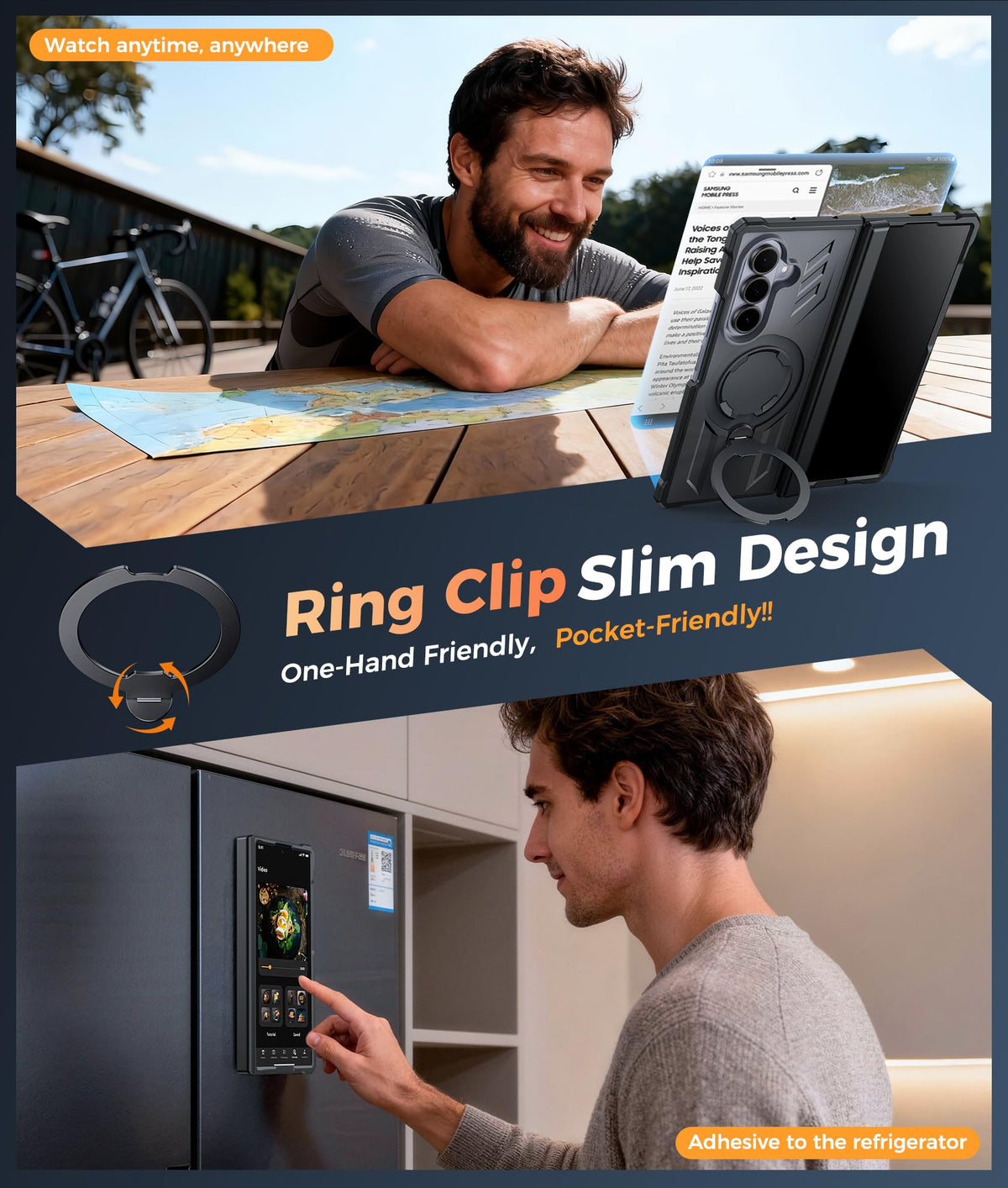 FNTCASE for Samsung Galaxy Z Fold 8 Ultra Case with 360 Magnetic Stand