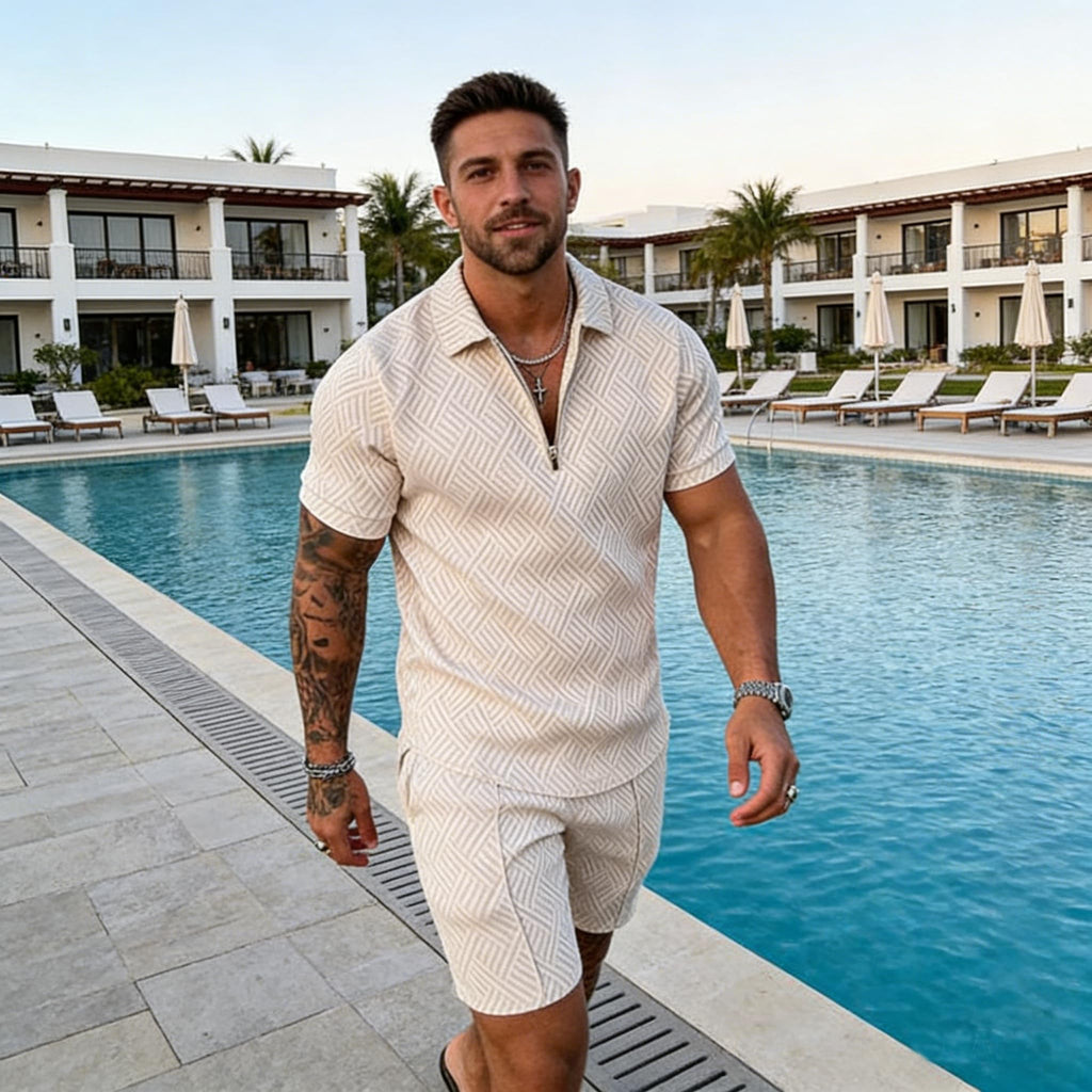 BIRW Army Green Camouflage S Mens Short Sets 2 Piece Outfits Polo Shirt Fashion Summer Tracksuits Casual Set Short Sleeve and Shorts Set for Men