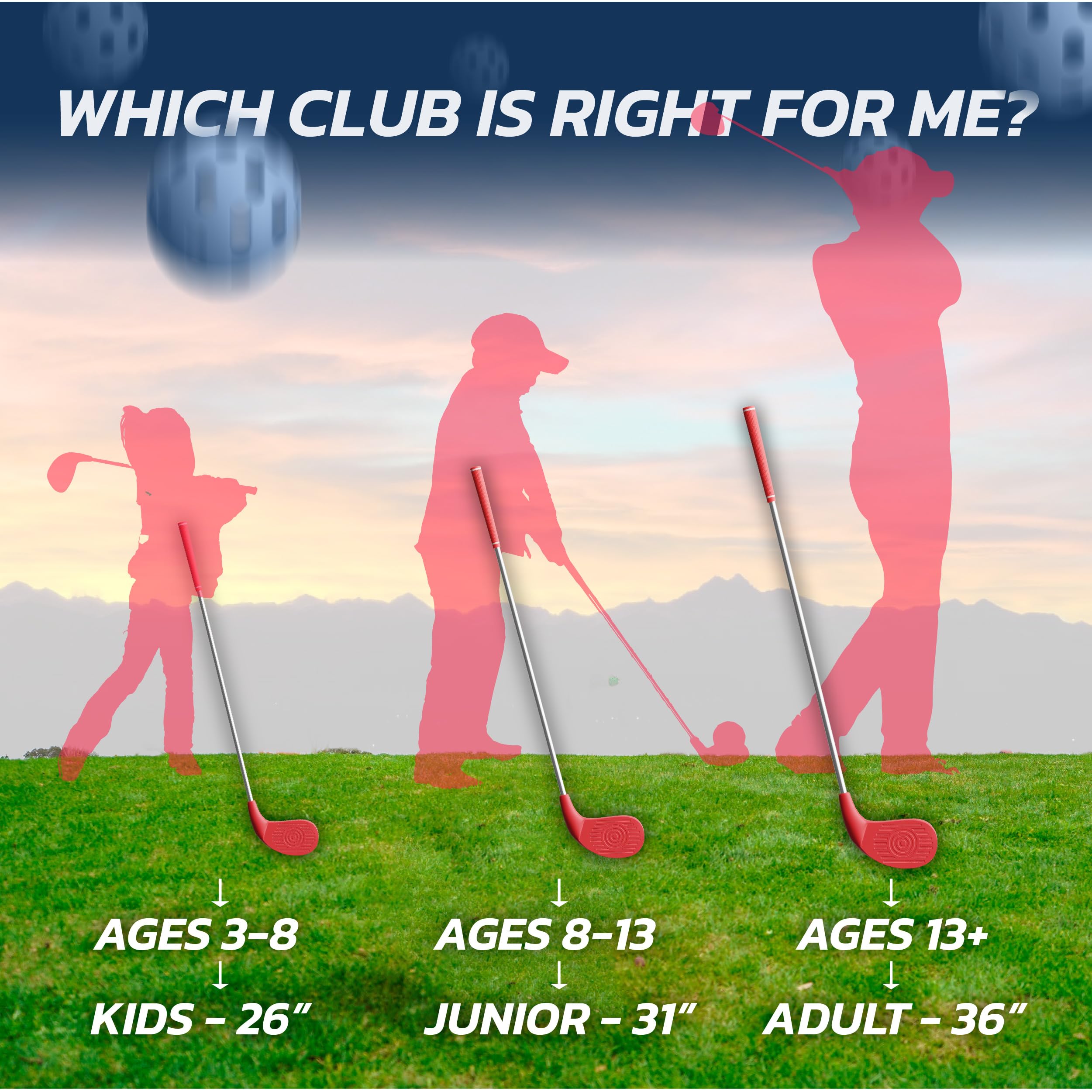 BucketGolf Club - Backyard Outdoor Golf Club with Oversize Club Head to Play BucketGolf, Hit Plastic Or Foam Golf Balls in Grass, Parks, Yards (Right, Adult (13+))