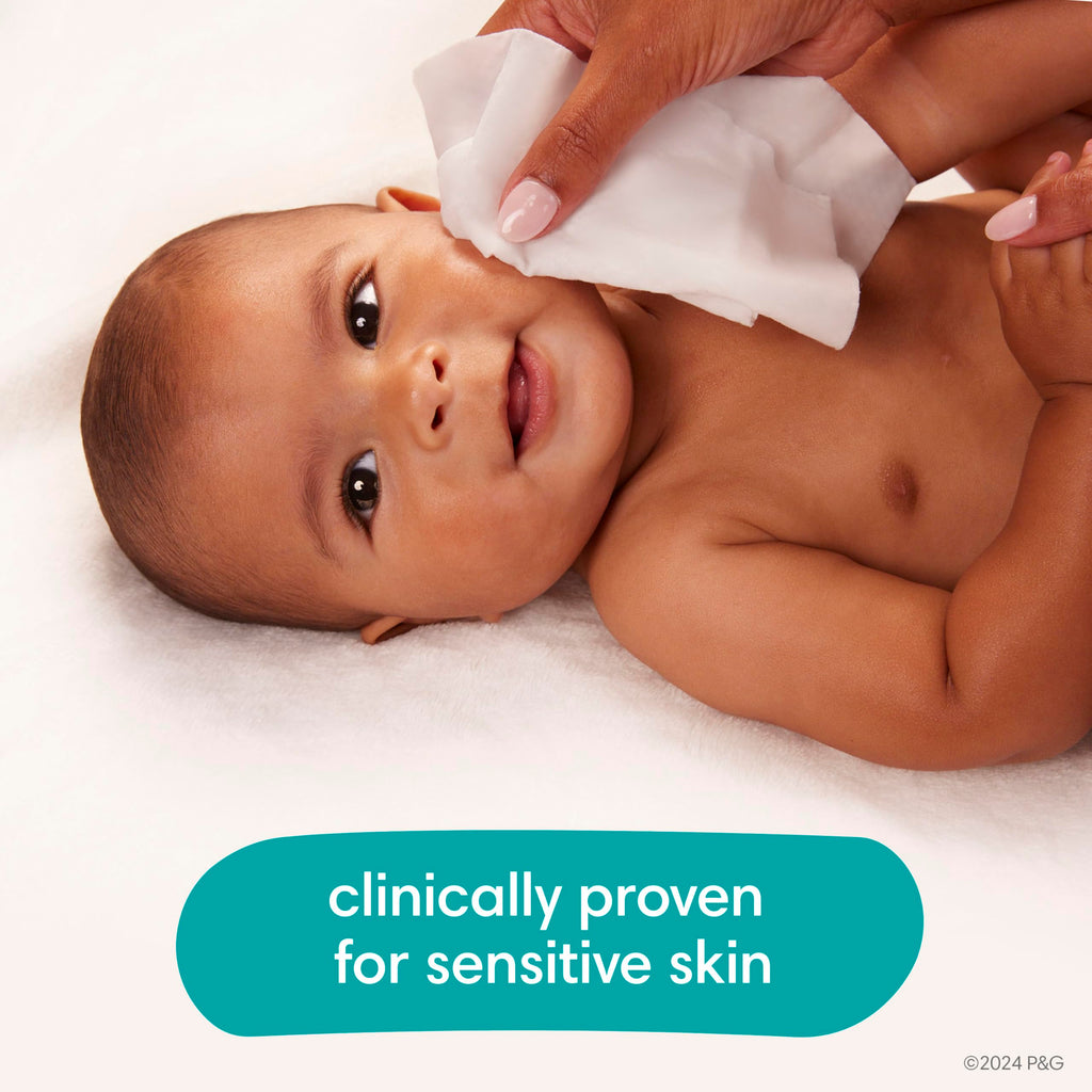 Pampers Baby Wipes Sensitive, Water Based Hypoallergenic and Unscented 504 Total (6 Flip-Top Packs)