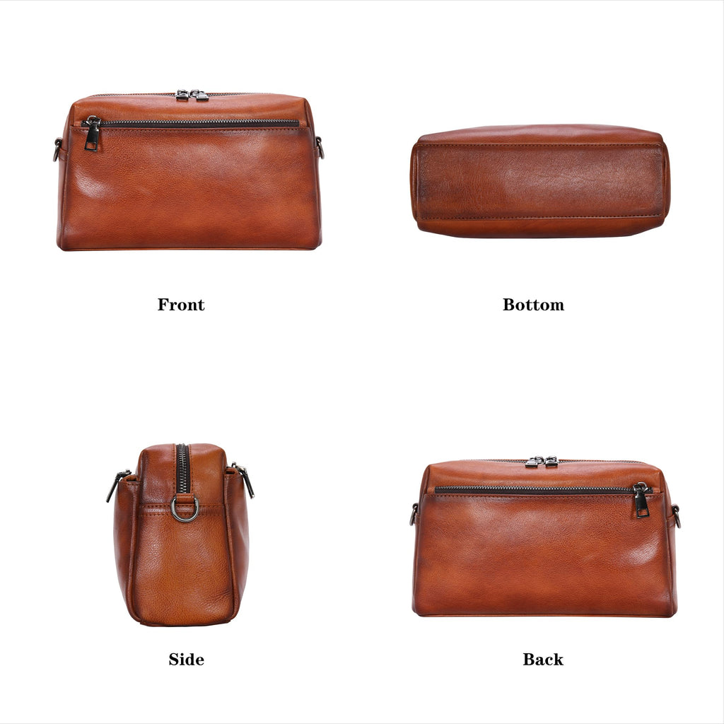HESHE Small Leather Crossbody Bags for Women Hobo Shoulder Handbags(BN)