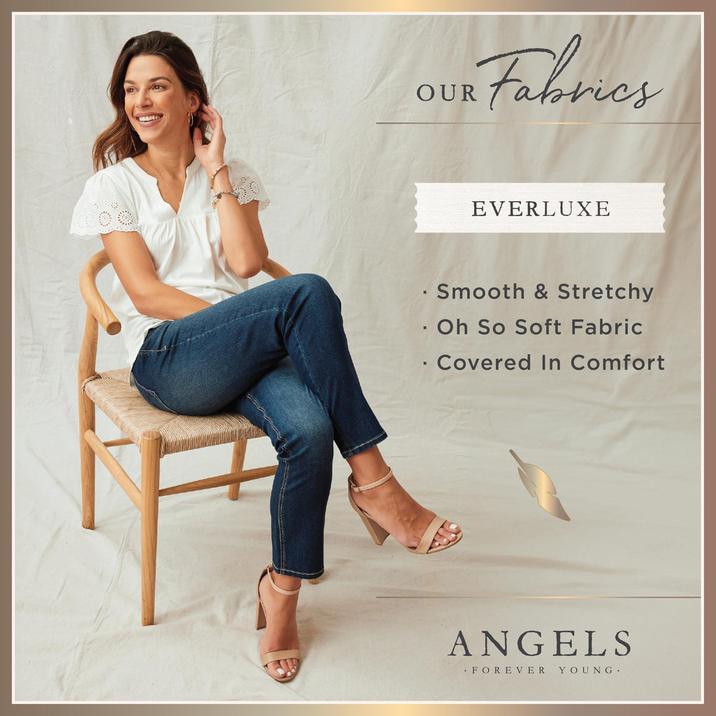Angels Forever Young Womens 360 Sculpt Skinny Mid-Rise (Standard and Plus) Jeans, Sofia, 18 Plus