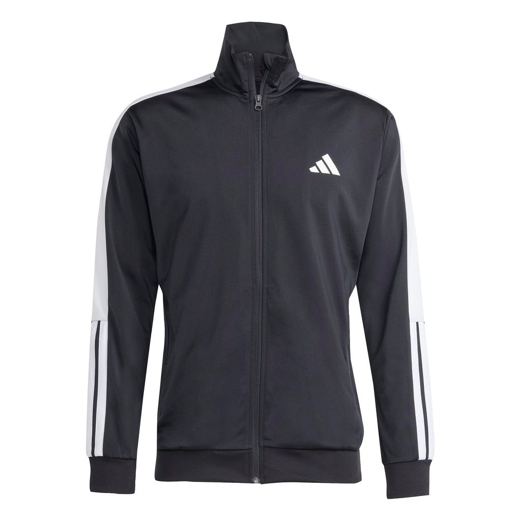 adidas Men's 3-Stripes Tricot Colorblock Track Top, Black/White, Large/Tall