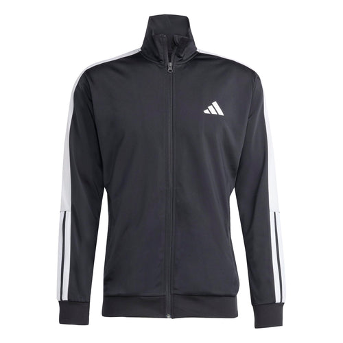 adidas Men's 3-Stripes Tricot Colorblock Track Top, Black/White, Large/Tall