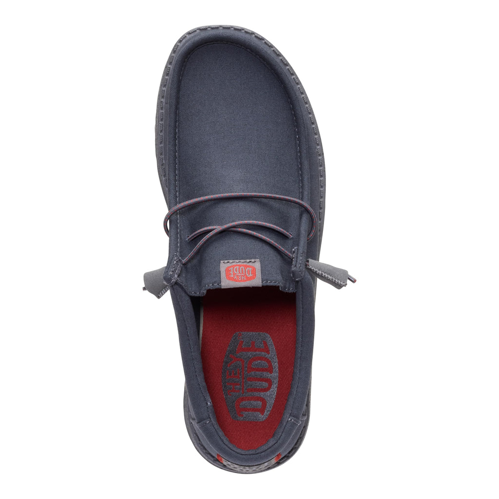 HEYDUDE Men's Wally Canvas Dark Grey Size 11, Men’s Shoes, Slip-on Loafers, Comfortable & Light-Weight
