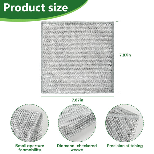 6PCS Double-Layer Wire Dishcloth, Non-Scratch Wire Dishwashing Rags, Multipurpose Wire Cleaning Cloths for Home/Kitchen(7.87''x7.87'')
