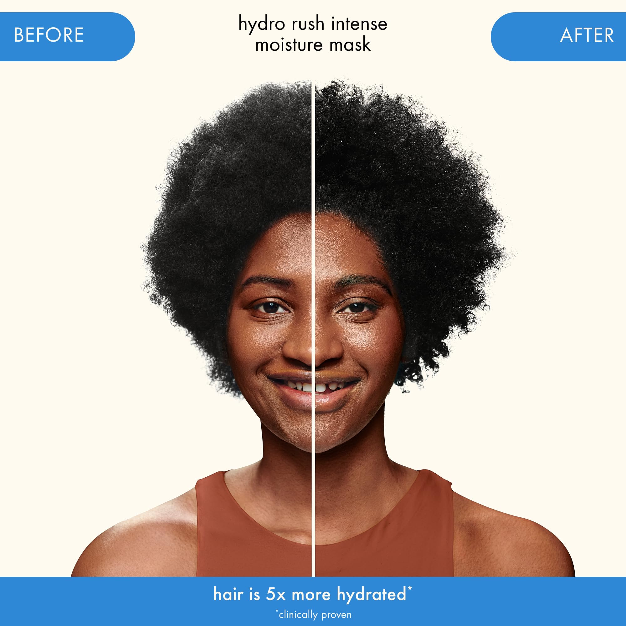 amika hydro rush intense moisture mask with hyaluronic acid, 250ml | for dry, textured, or coarse low porosity hair types 2c-4c, for long-lasting hydration