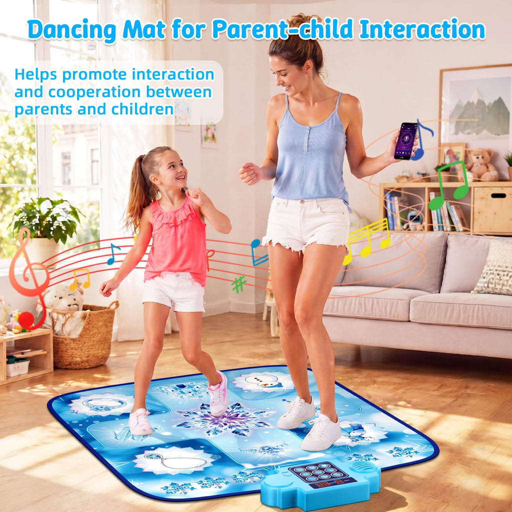 LZFYMXOK Dance Mat, Electronic Rhythm Step Play Mat with LED Lights, Light Up Dance Mat, 8 Challenge Levels, Adjustable Volume, Built-in Music, Frozen Toys Gift for Kids 3-12