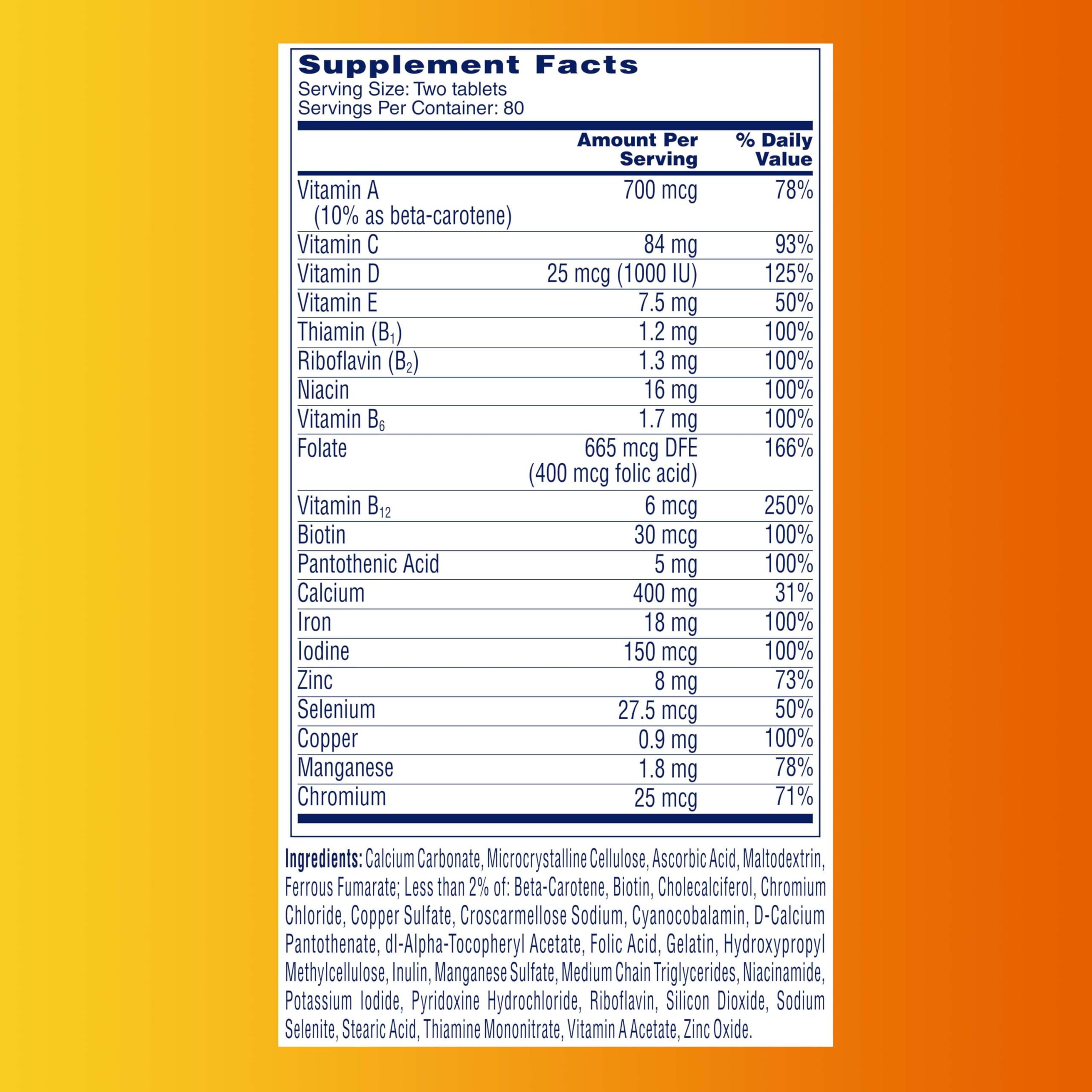 One A Day Women’s Petites Multivitamin,Supplement with Vitamin A, C, D, E and Zinc for Immune Health Support, B Vitamins, Biotin, Folate (as folic acid) & more,Tablet, 160 count