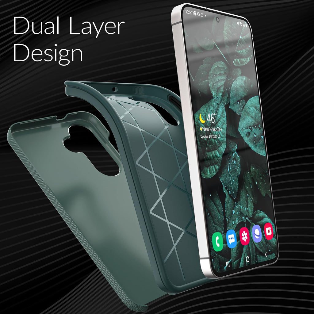 Crave Compatible with Samsung Galaxy S25 FE Case, Shockproof Protection Dual Layer Case for Samsung Galaxy S25 FE (6.7 inch) - Forest Green