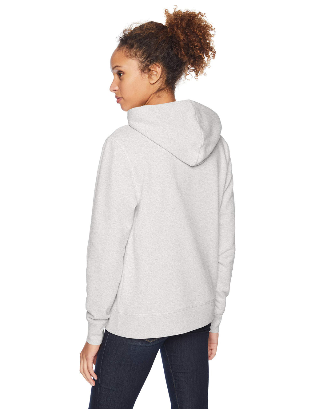 Amazon Essentials Women's Regular-Fit Brushed Back Fleece Pullover Hoodie (Available in Plus Size), Light Grey Heather, Large