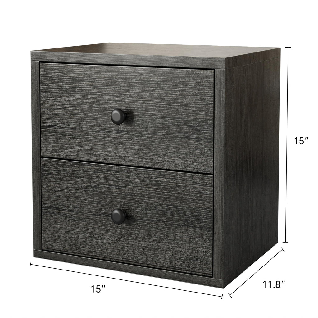 FUSUNBAO Magic DIY Cube Storage Organizer Stackable Cubes for Home Books Clothes Toy-Modular Cubby Storage System-Office Cubical-Bookcase Closet (French Oak,Drawer Cube)