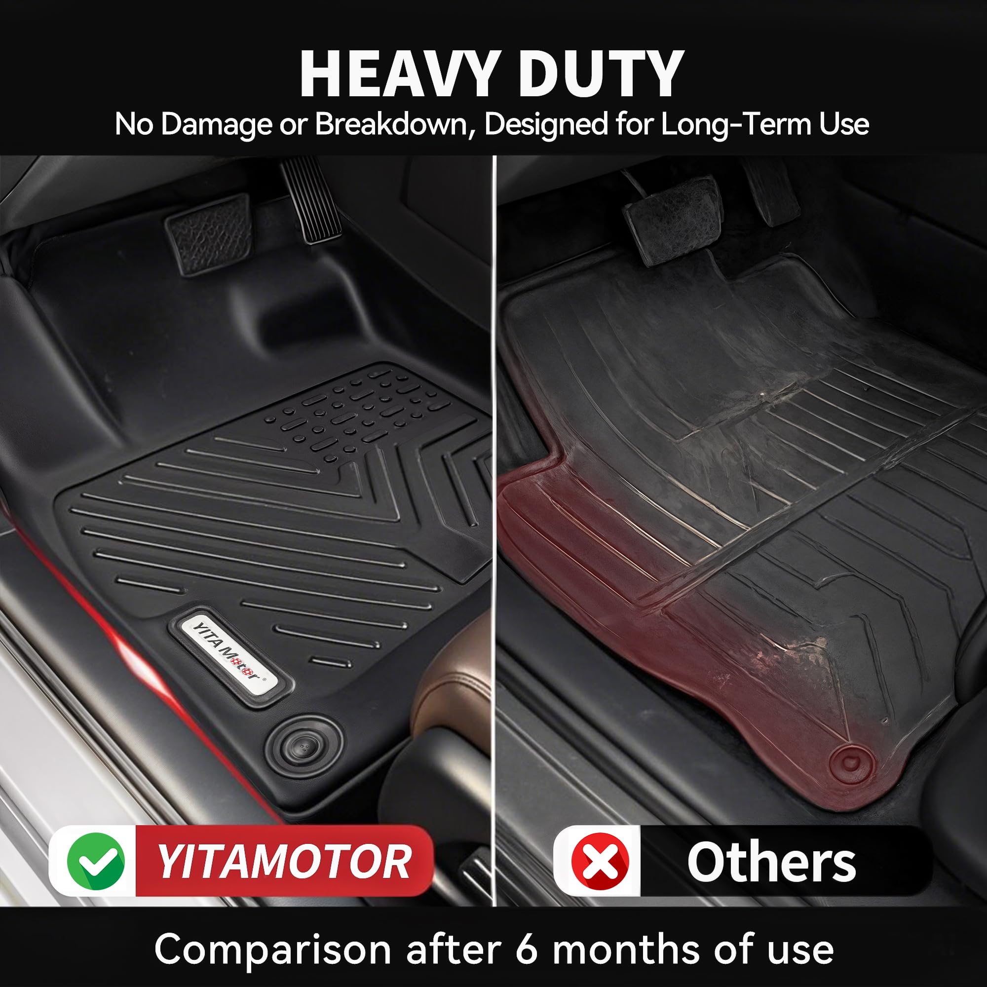 YITAMOTOR Floor Mats Compatible with Honda Accord, Floor Liners Custom fit for 2013-2017 Honda Accord Sedans, 1st & 2nd Row All Weather Protection, Black