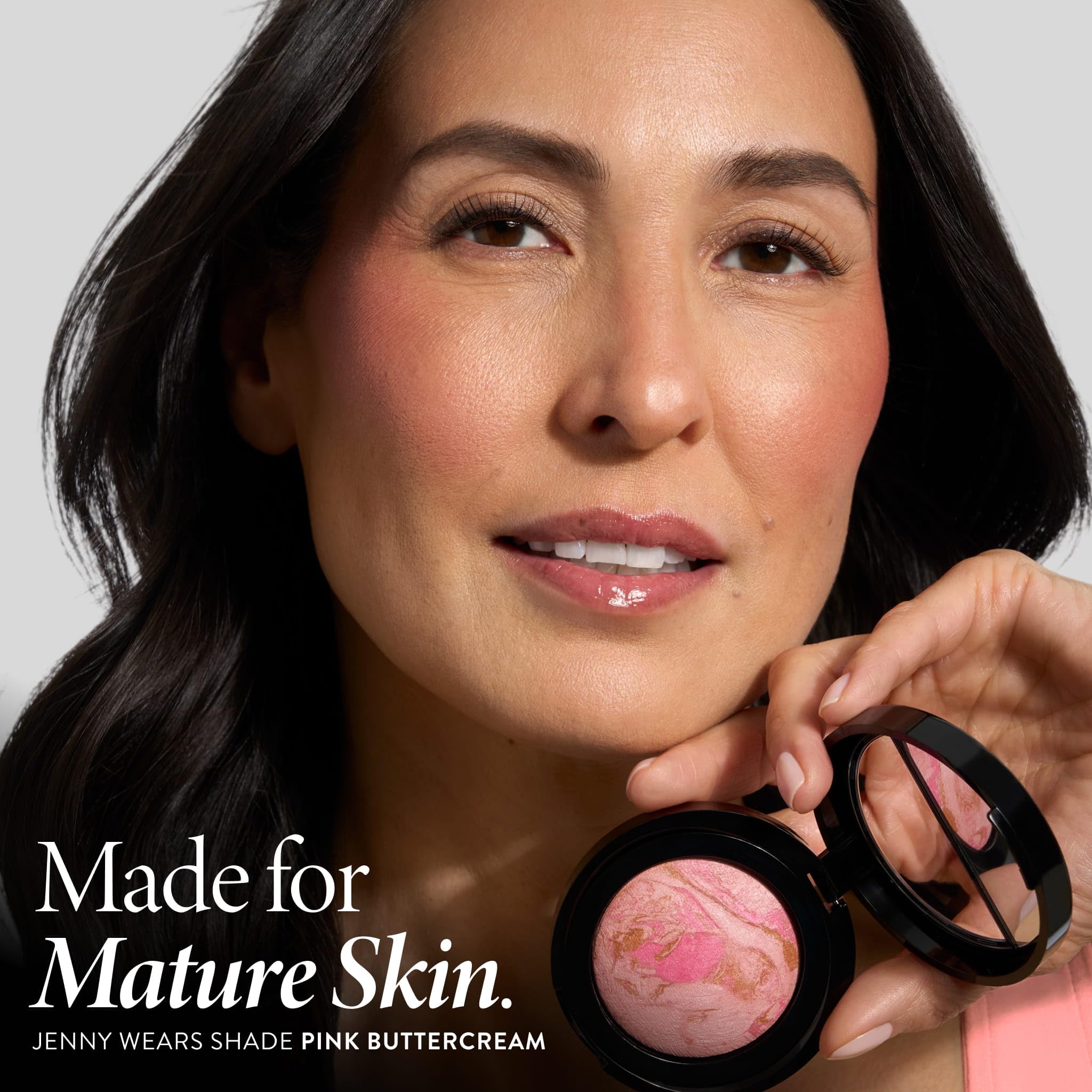 LAURA GELLER NEW YORK Baked Blush-n-Brighten Marbleized Blush + Angled Brush, Ethereal Rose