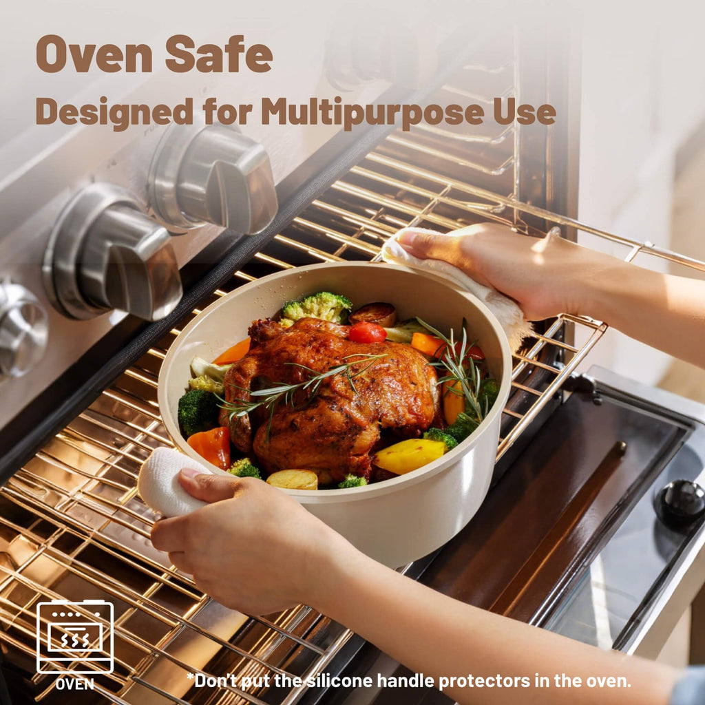 SENSARTE Ceramic Nonstick Cookware Set, Non-toxic Healthy Pots and Pans Set Ceramic Coated Kitchen Cooking Set, Free of Intentionally Added PFAS/PTFE, Dishwasher&Oven Safe Induction Compatible, 13pcs