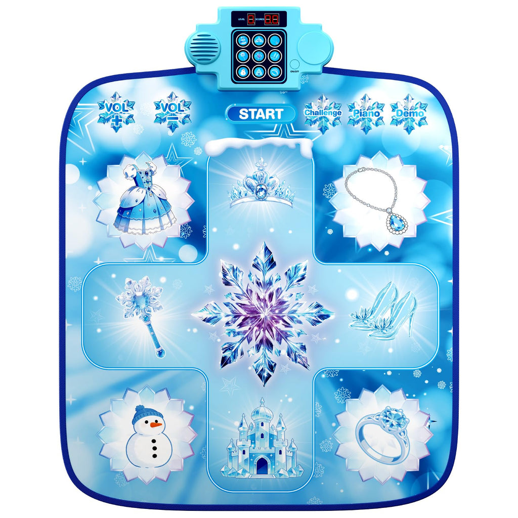LZFYMXOK Dance Mat, Electronic Rhythm Step Play Mat with LED Lights, Light Up Dance Mat, 8 Challenge Levels, Adjustable Volume, Built-in Music, Frozen Toys Gift for Kids 3-12