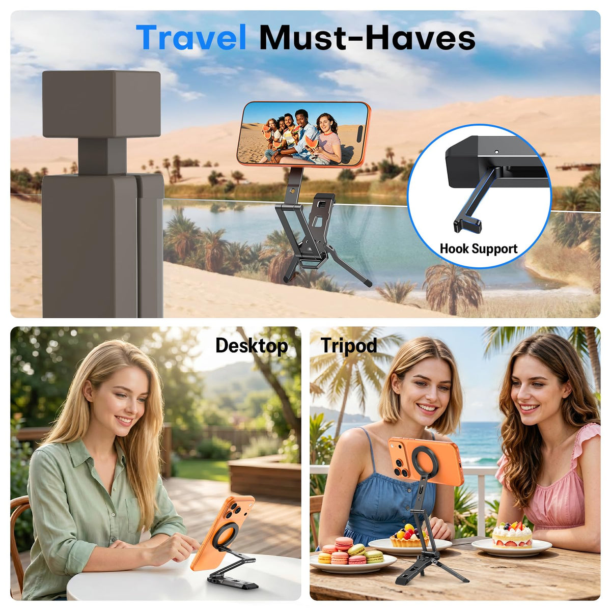 OMOTON TP06-E [3-Adjust] Sturdy Compact Magnetic Phone Tripod for iPhone 18