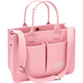ZHMO Canvas Tote Bag for Women With Compartments and Pockets,Pink Women's Bags Crossbody Bags Work Laptop Tote Bag Large Satchels Handbag Tote Purse Everyday Shoulder Bag for Travel Nurse Teacher Gift