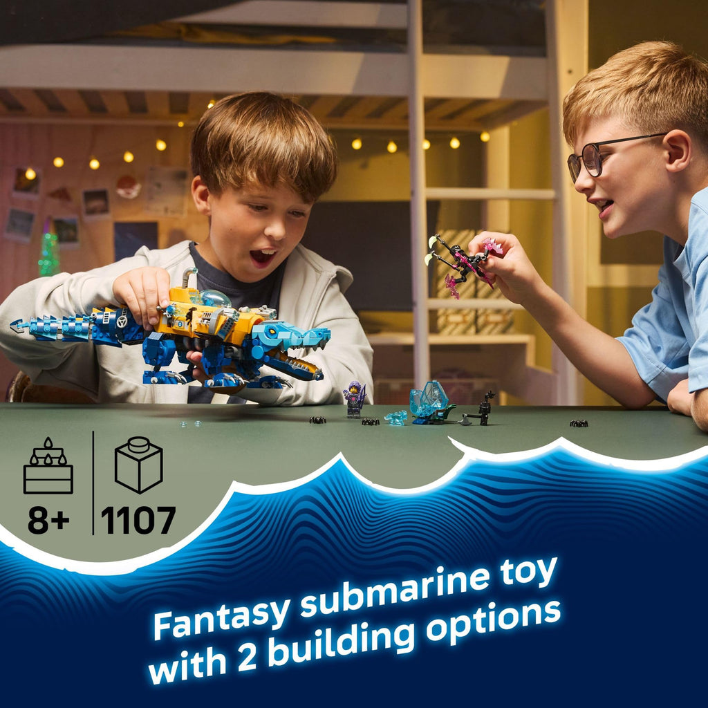 LEGO DREAMZzz Crocodile Submarine Building Toy for Boys & Girls - Pretend Play Set for Kids, Ages 8+, W/2 Build Options - Includes 3 Minifigures & Treasure Creature - Gift Idea for Birthdays - 71512