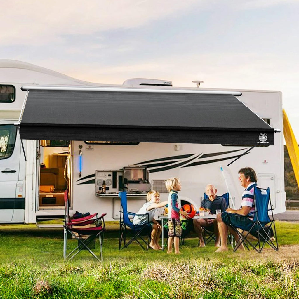 RV Awning Fabric Replacement 20ft – Camper Awning Replacement, 19.5oz Heavy-Duty Heat-Sealed Vinyl, UV-Resistant, Weatherproof, Sunproof, Fits Electric & Manual RV Awnings, Perfect for RVs, Trailers