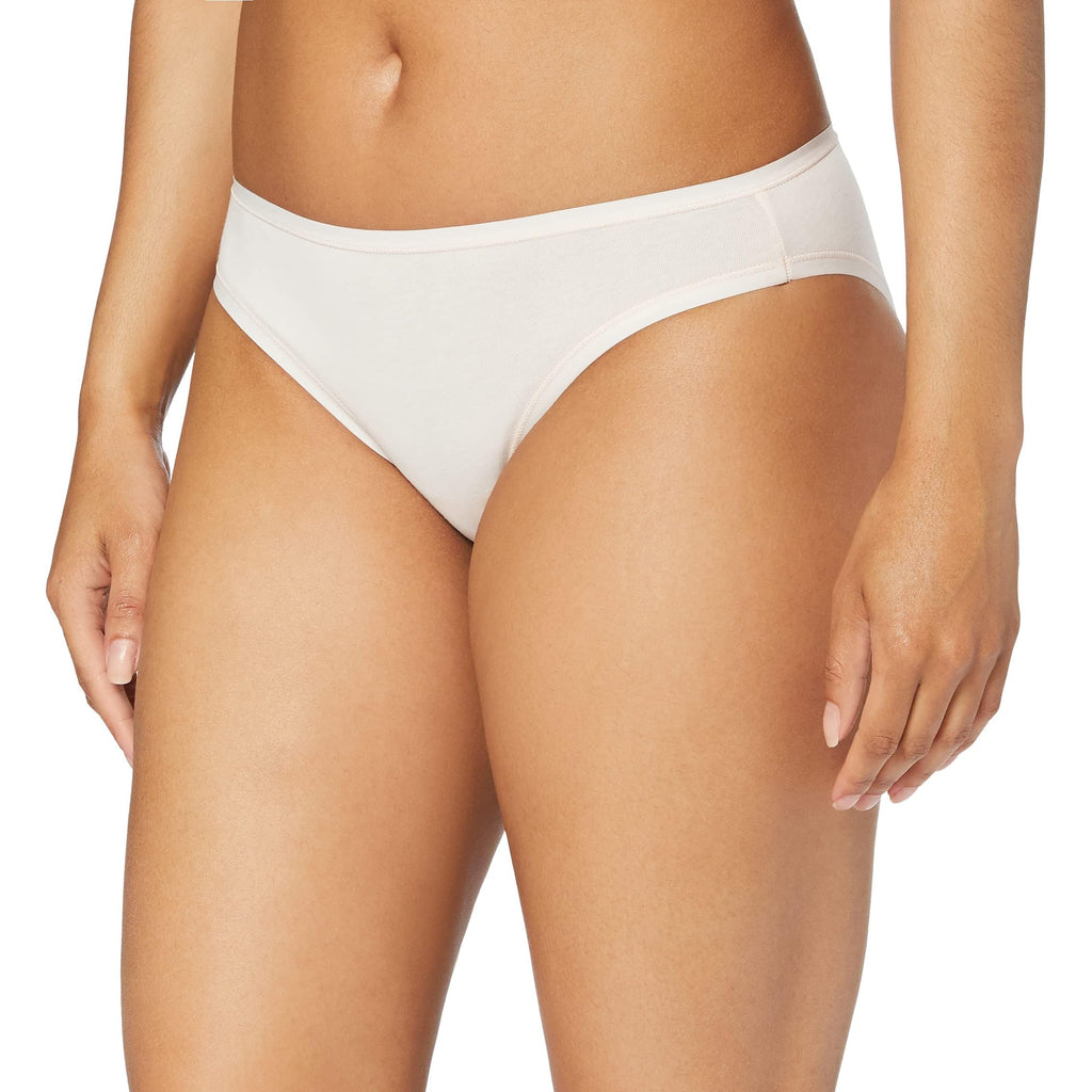 Amazon Essentials Women's Breathable Cotton Bikini Brief Underwear with Full Coverage, Pack of 6, Multicolor/Heather/Stripe, Small
