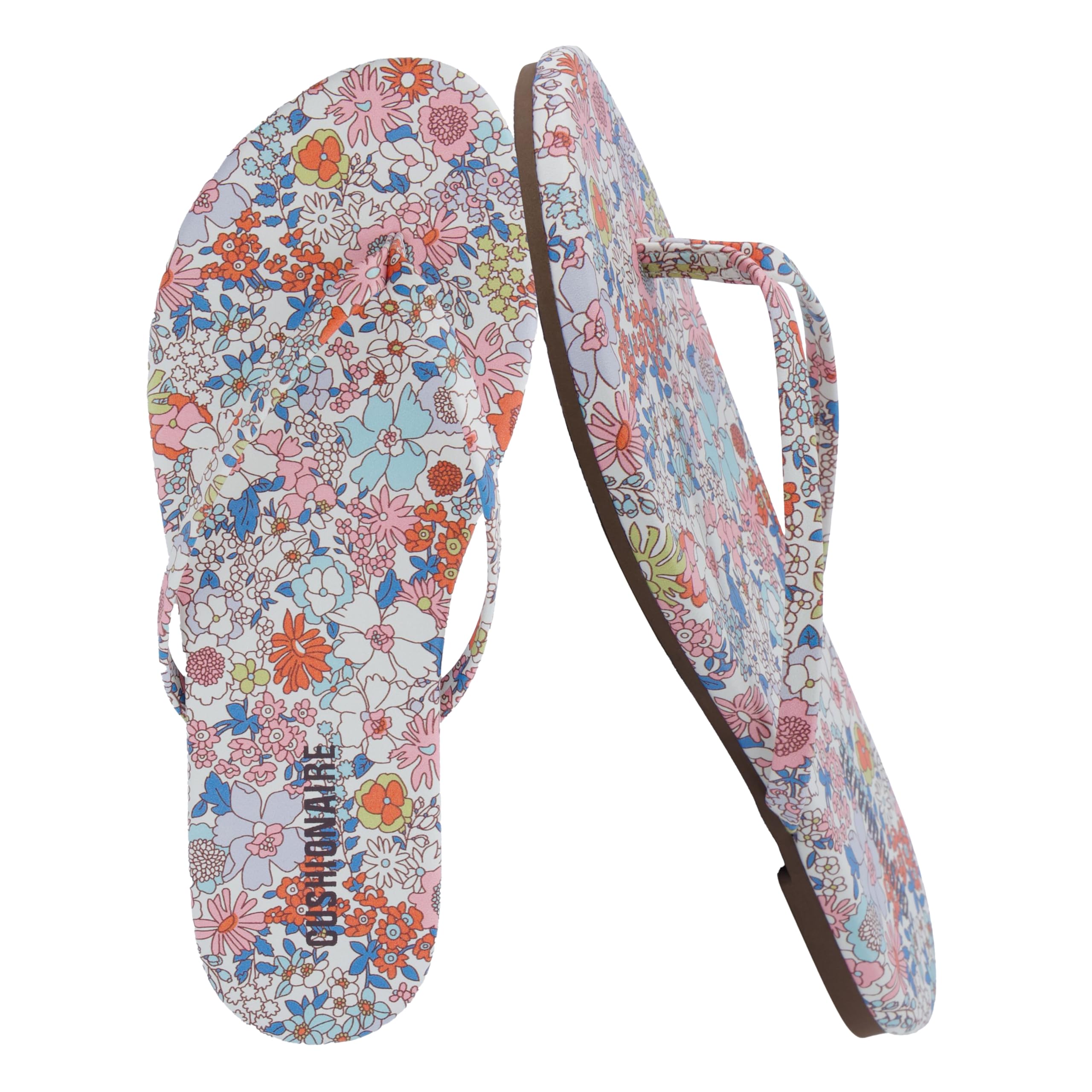 CUSHIONAIRE Cruise Lightweight Womens Flip Flops, Comfortable Beach Sandals for Women with Cushioned Footbed & Flexible Slip On Design, PINK 10