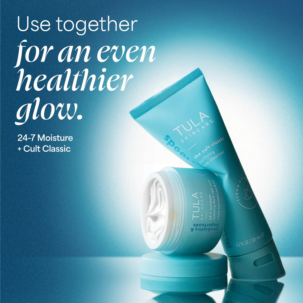 TULA Skin Care 24-7 Hydrating Day & Night Cream - Supersize, Anti-Aging Moisturizer for Face, Contains Watermelon & Blueberry Extract, 3.4 oz.