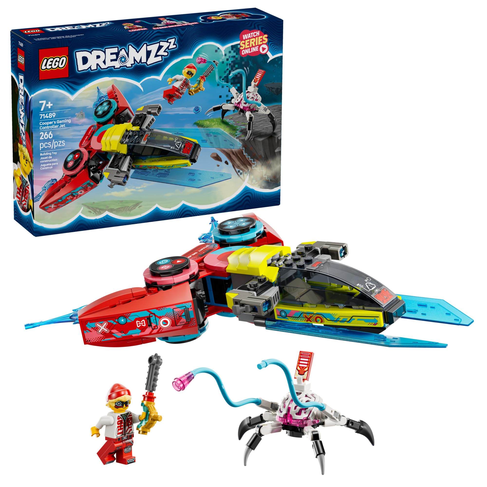 LEGO DREAMZzz Cooper's Gaming Controller Jet Toy - Building Toy Set for Kids, Boys and Girls, Ages 7+ - with 2 Build Options and 1 Minifigure - Gift Idea for Birthdays - 71489