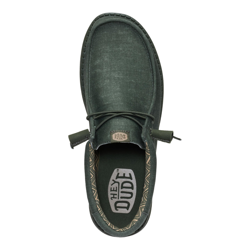 HEYDUDE Wally Stretch Canvas Deep Green Size 11, Men’s Shoes, Slip-on Loafers, Comfortable & Light-Weight