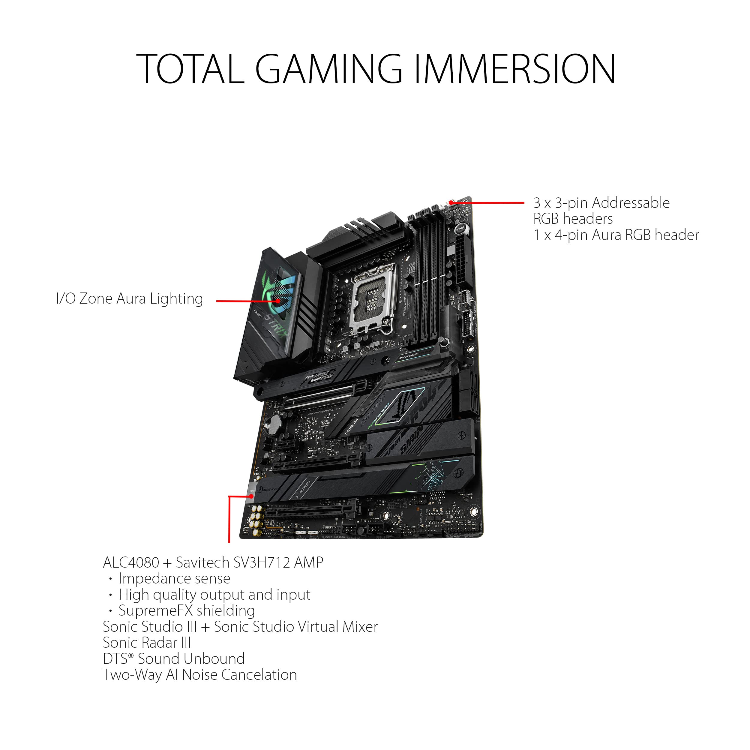 ASUS ROG Strix Z790-F Gaming WiFi 6E LGA 1700(Intel 14th&13th &12th Gen) ATX Gaming Motherboard(16 + 1 Power Stages,DDR5,Four M.2 Slots, PCIe 5.0,WiFi 6E,USB 3.2 Gen 2x2 Type-C with PD 3.0 up to 30W)