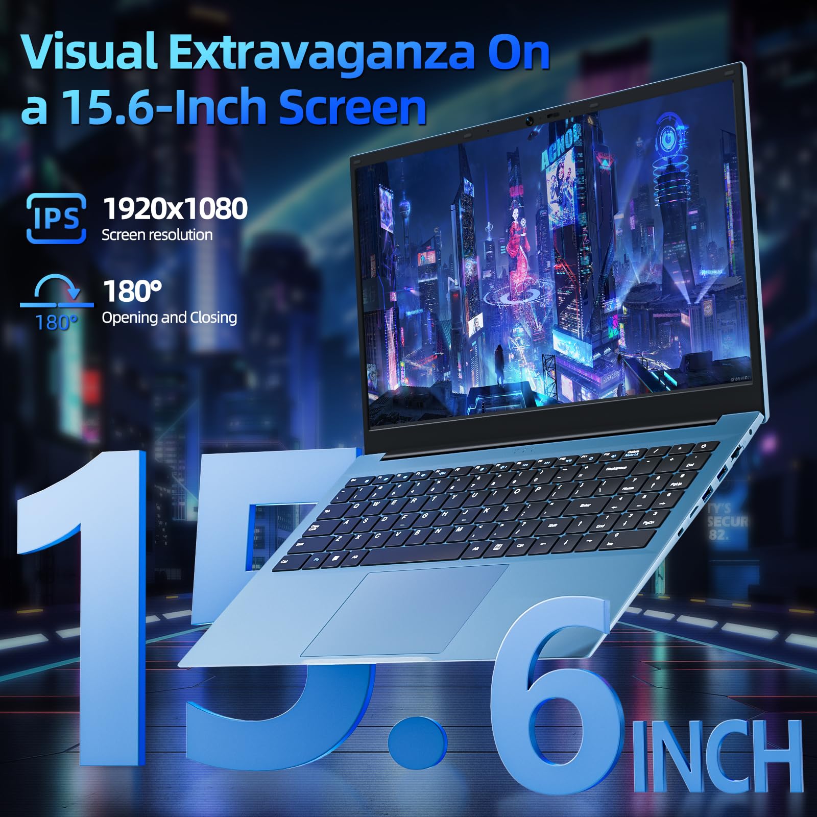 SGIN 15.6 Inch Laptop Computer, Windows 11 Laptops 16GB RAM 1024GB SSD, Celeron N5100, Office 365, IPS FHD, WiFi 6, 53.2WH Battery, 180° Viewing, HDMI, Cooling Fan, for Business and Students