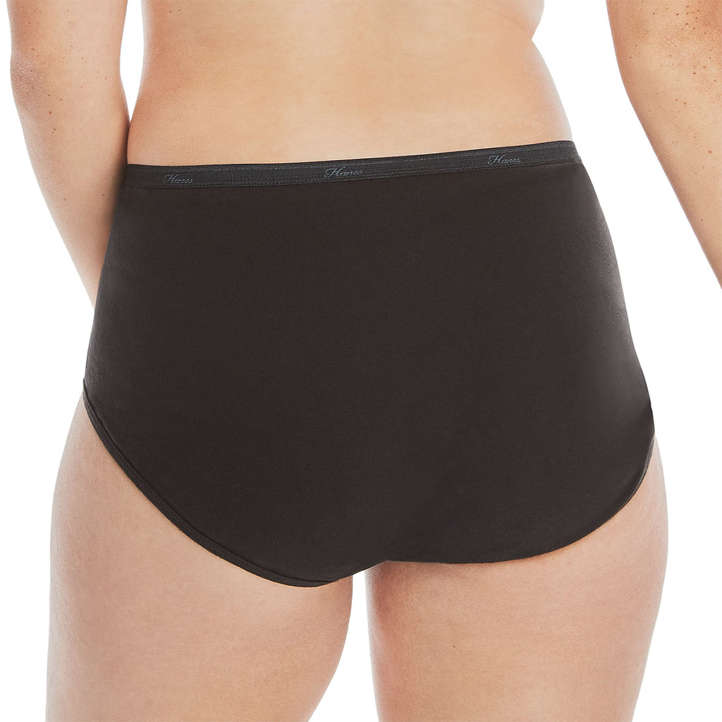 Hanes Womens High-waisted Panties, 6-pack, Moisture-wicking Cotton (Colors May Vary) Briefs-underwear, Solid/Print Mix, 9 US