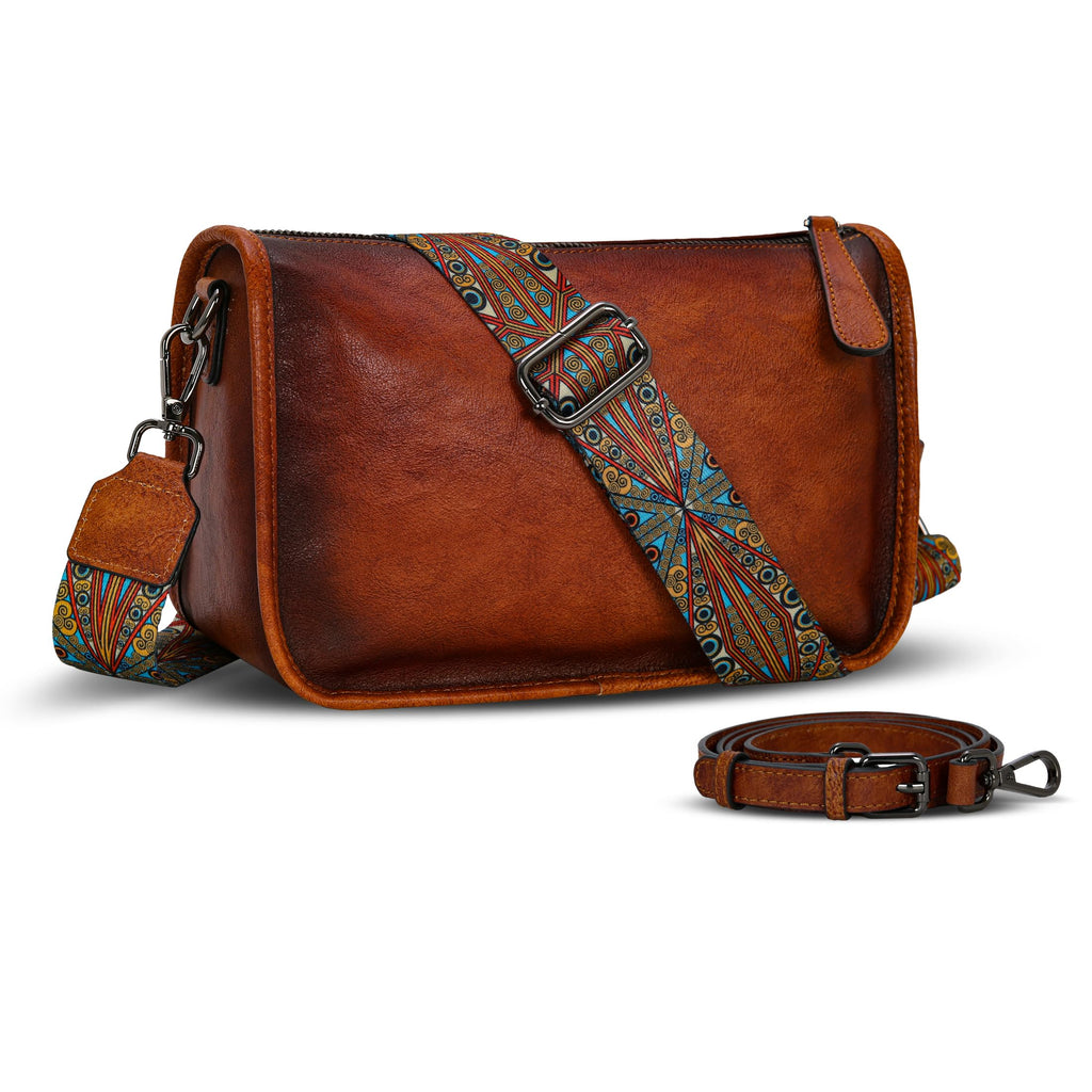 HESHE Leather Crossbody Purses for Women Small Shoulder Handbag Hobo Bags