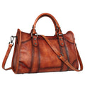 Iswee Dark Brown Leather Purse for Women Satchel Handbags Shoulder Tote