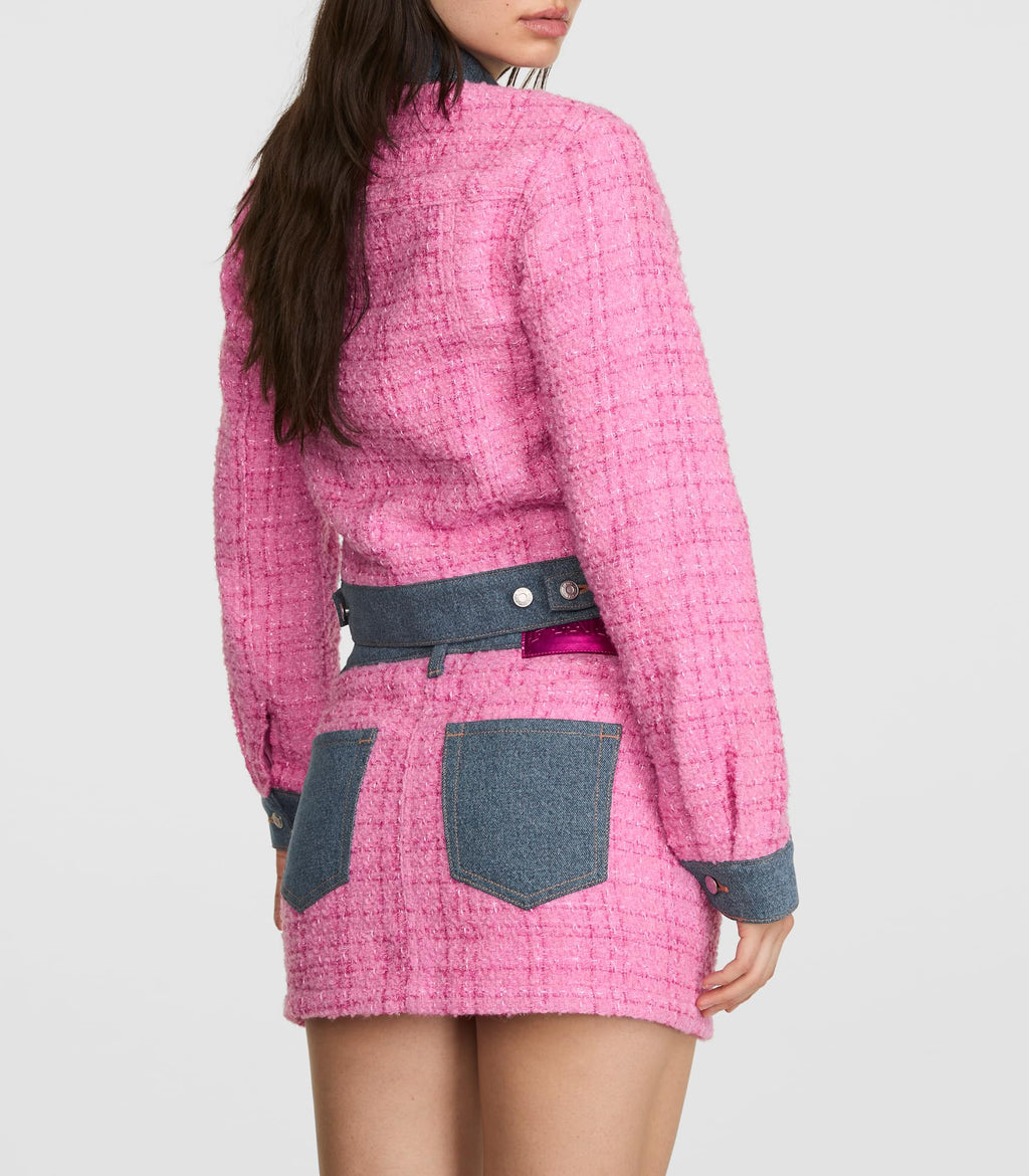 Victoria's Secret Pink | Elle Denim Tweed Skirt, Pink Tweed/Blue Wash, 8